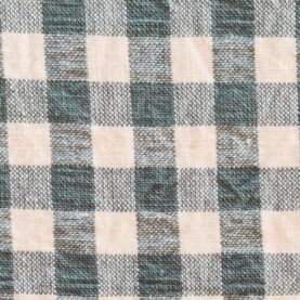 Tissu Seersucker Vichy coton - Vert de gris, écru