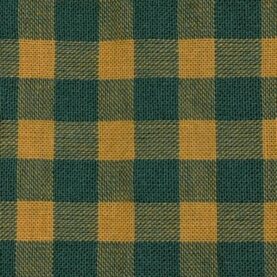 Tissu Seersucker Vichy coton - Vert sapin, moutarde