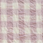 Tissu Seersucker Vichy coton - Vieux rose, écru
