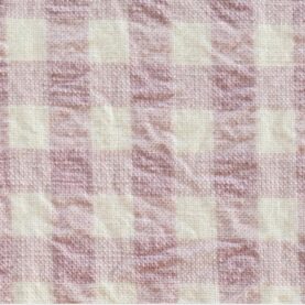 Tissu Seersucker Vichy coton - Vieux rose, écru