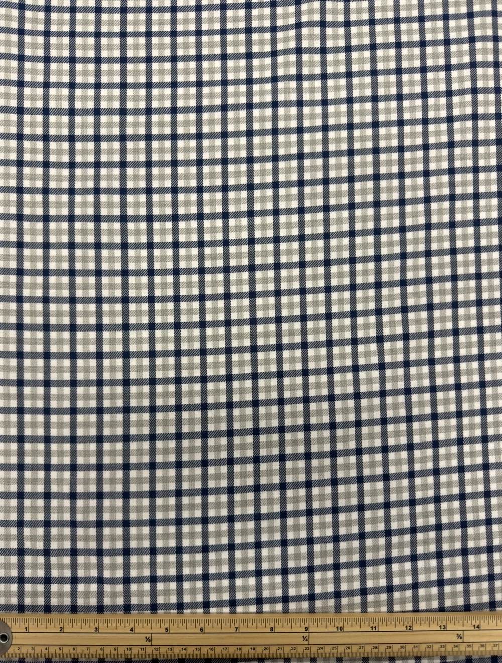 Tissu tartan écossais – Bleu marine, gris et blanc Tissu tartan écossais – Bleu marine, gris et blanc