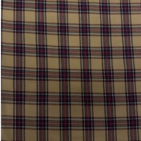 Tissu tartan écossais – Camel et bordeaux