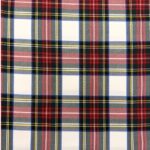 Tissu tartan écossais Dress Stewart – Blanc et rouge
