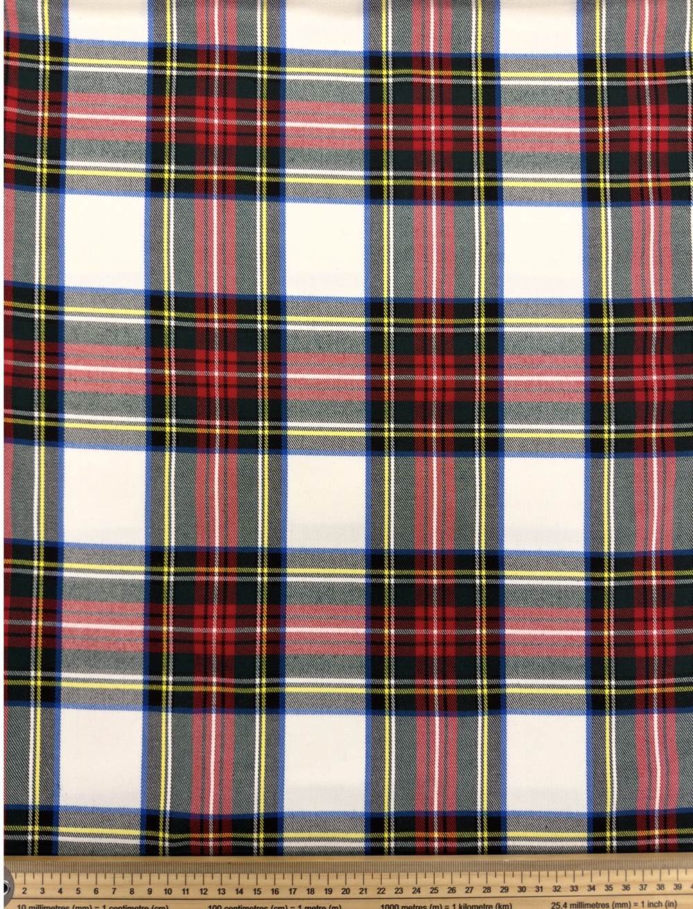Tissu tartan écossais Dress Stewart – Blanc et rouge Tissu tartan écossais Dress Stewart – Blanc et rouge