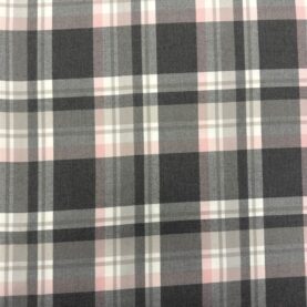Tissu tartan écossais – Gris et rose