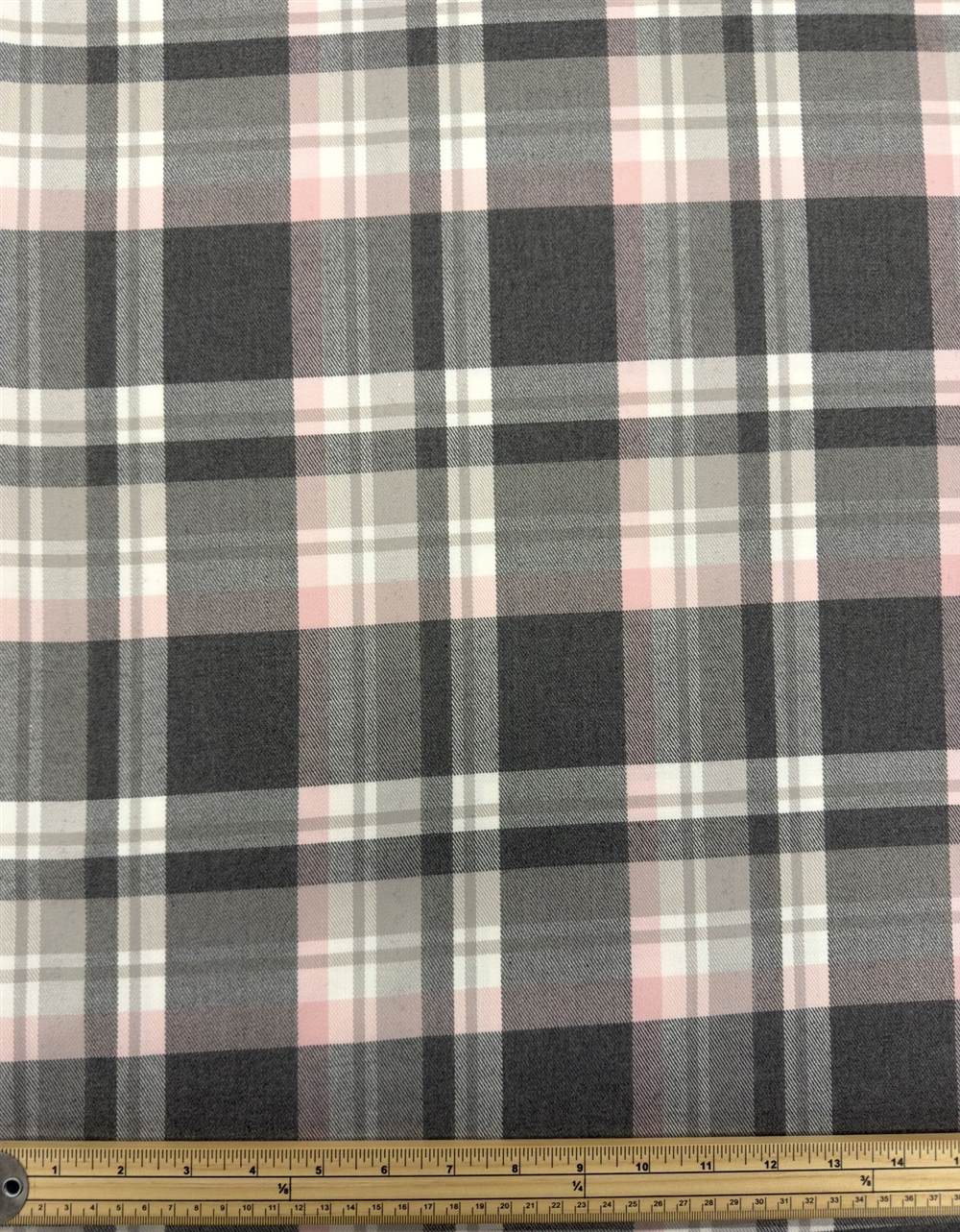 Tissu tartan écossais – Gris et rose Tissu tartan écossais – Gris et rose