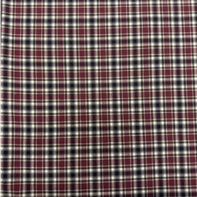 Tissu tartan écossais petits carreaux – Bordeaux, bleu marine et blanc