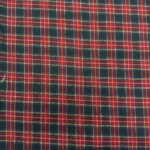 Tissu tartan écossais petits carreaux – Vert sapin et rouge