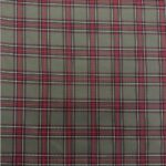 Tissu tartan écossais – Vert kaki et bordeaux