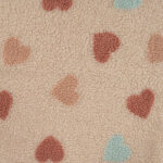 Tissu teddy jacquard cœurs – Beige