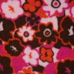 Tissu teddy jacquard fleurs rétro – Multicolore