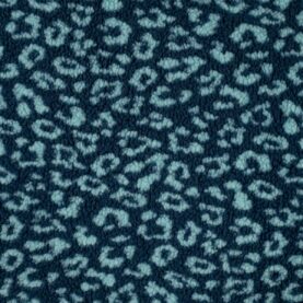 Tissu teddy jacquard léopard – Bleu pétrole