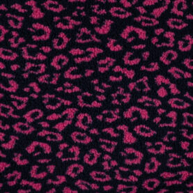 Tissu teddy jacquard léopard – Fuchsia et marine