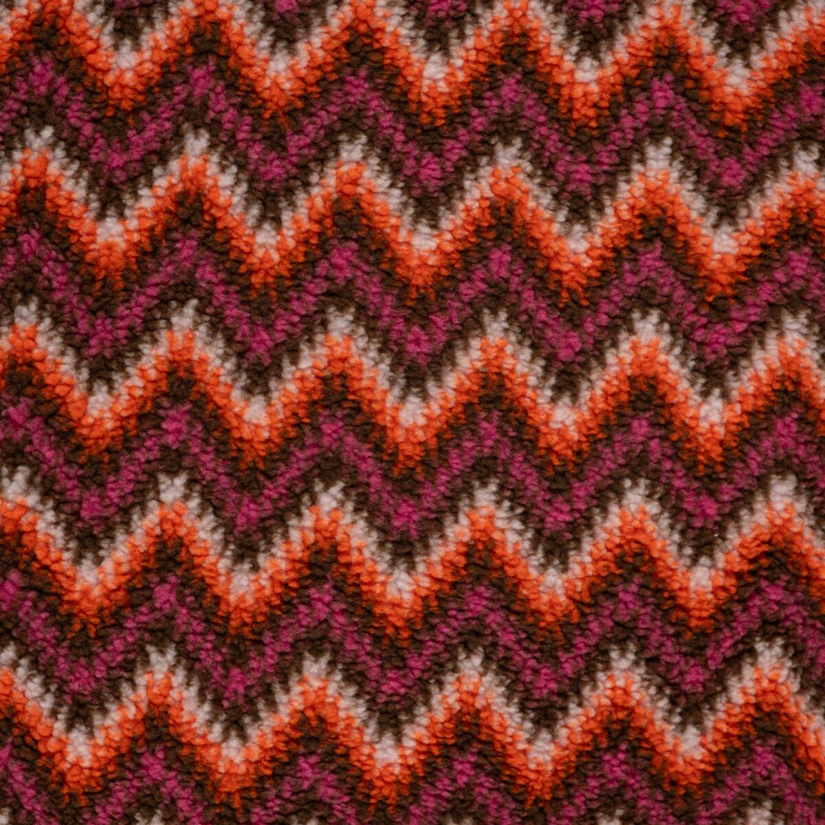 Tissu teddy jacquard zigzag – Multicolore (1) Tissu teddy jacquard zigzag – Multicolore