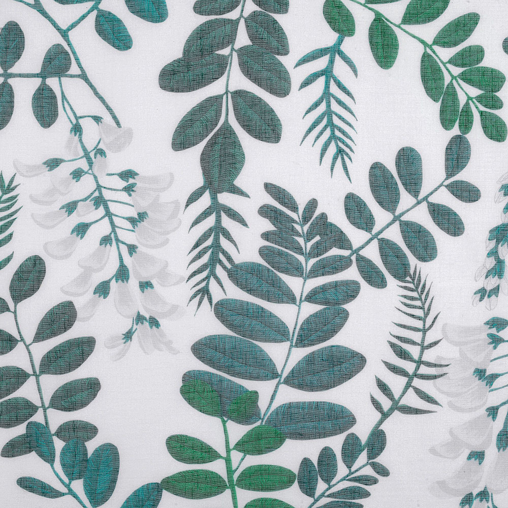 Tissu voilage Acacia - Écru et vert Tissu voilage Acacia - Écru et vert