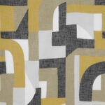 Tissu voilage Antik - Écru, jaune moutarde et noir