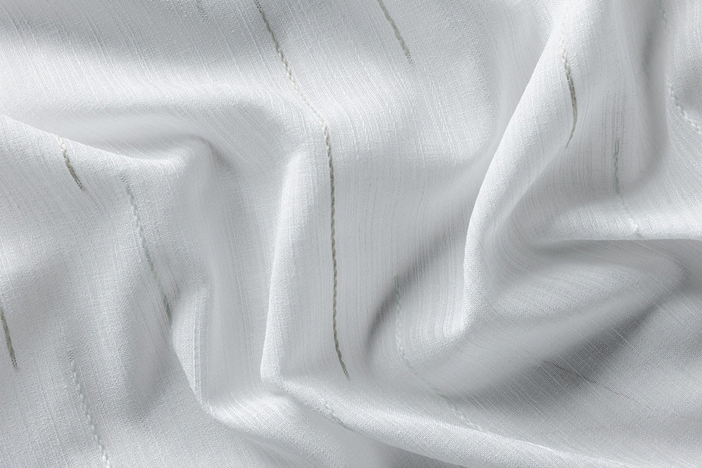 Tissu voilage Diane - Blanc à rayures grises Tissu voilage Diane - Blanc à rayures grises