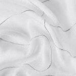 Tissu voilage Tempo - Écru, broderie grise