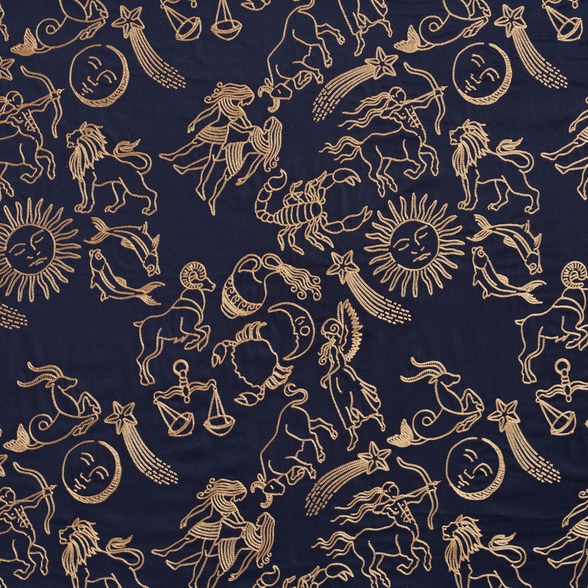 Toile brodée "Astral" édition Thevenon Paris - Fond marine Toile brodée "Astral" édition Thevenon Paris - Fond marine