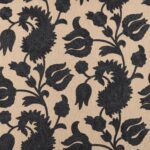 Toile brodée "Florence" édition Thevenon Paris - Noir fond beige OEKO-TEX